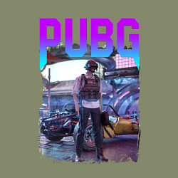 Свитшот хлопковый мужской PUBG NEON ПУБГ НЕОН Z, цвет: авокадо — фото 2