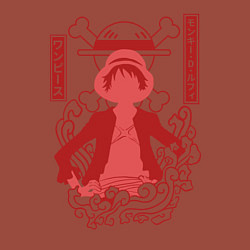 Свитшот хлопковый мужской Манки Д Луффи Веселый Роджер, цвет: кирпичный — фото 2