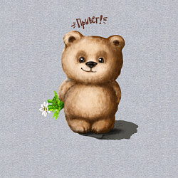 Свитшот хлопковый мужской Медведь, цвет: меланж — фото 2