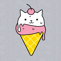 Свитшот хлопковый мужской Ice Cream Cat, цвет: меланж — фото 2