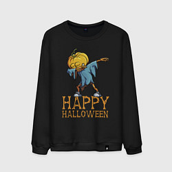 Свитшот хлопковый мужской Happy Halloween, цвет: черный