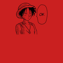 Свитшот хлопковый мужской Манки Д Луффи - Ванпанчмен, цвет: красный — фото 2