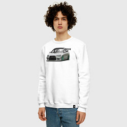 Свитшот хлопковый мужской Автомобиль Митсубиши, цвет: белый — фото 2