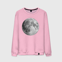 Свитшот хлопковый мужской Полнолуние Лунная фаза, цвет: светло-розовый
