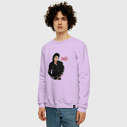 Свитшот хлопковый мужской BAD Майкл Джексон, цвет: лаванда — фото 2