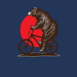 Свитшот хлопковый мужской Медведь на велосиеде, цвет: тёмно-синий — фото 2