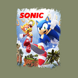Свитшот хлопковый мужской SONIC СОНИК Z, цвет: авокадо — фото 2