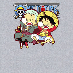 Свитшот хлопковый мужской Малыши Зоро и Луффи One Piece, цвет: меланж — фото 2