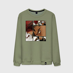 Свитшот хлопковый мужской Fight That Star, цвет: авокадо