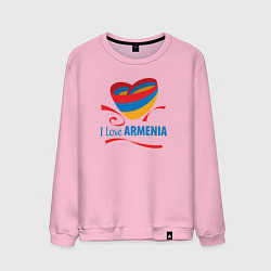 Свитшот хлопковый мужской Я люблю Армению, цвет: светло-розовый