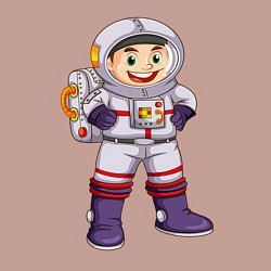 Свитшот хлопковый мужской Веселый космонавт, цвет: пыльно-розовый — фото 2