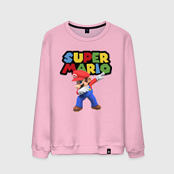 Свитшот хлопковый мужской Super Mario Dab, цвет: светло-розовый