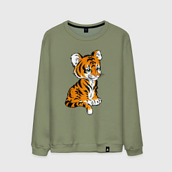 Свитшот хлопковый мужской Little Tiger, цвет: авокадо