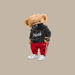 Свитшот хлопковый мужской Крутой медвежонок в спортивках, цвет: миндальный — фото 2