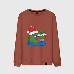 Мужской свитшот Pepe, pepe happy, Пепе хеппи, pepe happy new year