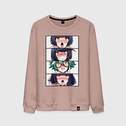 Свитшот хлопковый мужской Genshin Impact Ahegao face, цвет: пыльно-розовый