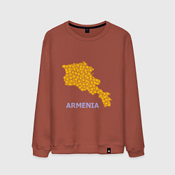 Свитшот хлопковый мужской Golden Armenia, цвет: кирпичный