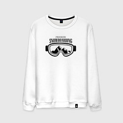 Свитшот хлопковый мужской FREERIDE SNOWBOARDING, цвет: белый