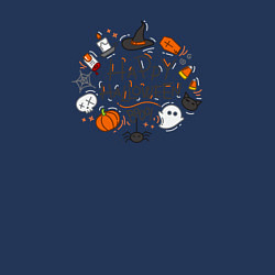 Свитшот хлопковый мужской Happy Halloween! Boooo!!!, цвет: тёмно-синий — фото 2