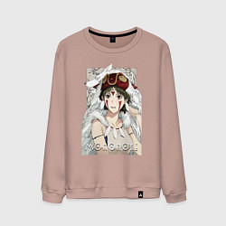 Свитшот хлопковый мужской Princеss mononoke, цвет: пыльно-розовый