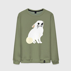 Свитшот хлопковый мужской Шкодливый Чихуахуа, цвет: авокадо
