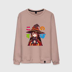 Свитшот хлопковый мужской Meg Black Cаt, цвет: пыльно-розовый