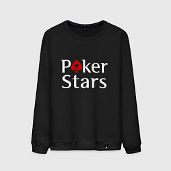 Свитшот хлопковый мужской PokerStars логотип, цвет: черный
