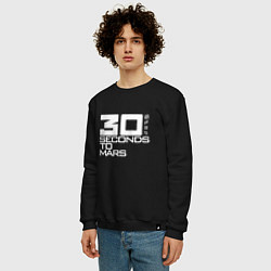 Свитшот хлопковый мужской 30 Seconds To Mars logo, цвет: черный — фото 2