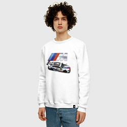 Свитшот хлопковый мужской BMW Great Racing Team, цвет: белый — фото 2