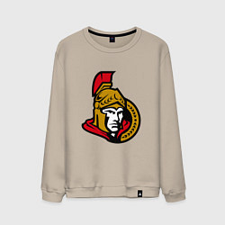 Свитшот хлопковый мужской Оттава Сенаторз логотип, цвет: миндальный