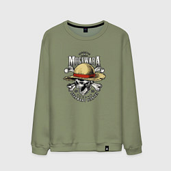 Свитшот хлопковый мужской MUGIWARA ONE PIECE ВАН ПИС, цвет: авокадо