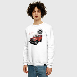 Свитшот хлопковый мужской Toyota Land Cruiser Retro, цвет: белый — фото 2