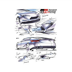 Свитшот хлопковый мужской Toyota Gazoo Racing sketch, цвет: белый — фото 2