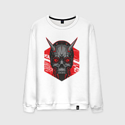 Свитшот хлопковый мужской SHLSHK Cyber Skull Collection, цвет: белый