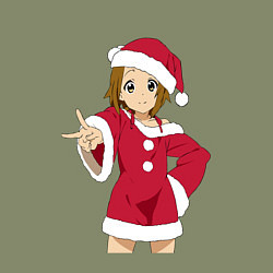 Свитшот хлопковый мужской Анимешная девочка Санта, цвет: авокадо — фото 2