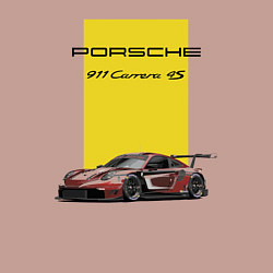 Свитшот хлопковый мужской Porsche Carrera 4S Motorsport, цвет: пыльно-розовый — фото 2