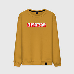 Свитшот хлопковый мужской EL PROFESSOR БУМАЖНЫЙ ДОМ, цвет: горчичный
