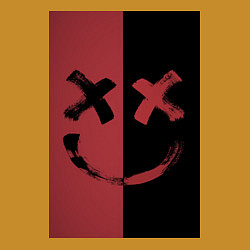 Свитшот хлопковый мужской Улыбка на красно-черном фоне, цвет: горчичный — фото 2