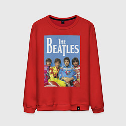 Свитшот хлопковый мужской The Beatles - world legend!, цвет: красный