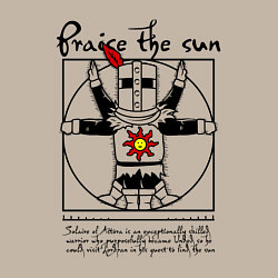 Свитшот хлопковый мужской Dark Souls - Praise the Sun!, цвет: миндальный — фото 2