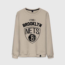 Свитшот хлопковый мужской The Brooklyn Nets, цвет: миндальный