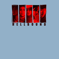 Свитшот хлопковый мужской Персонажи hellbound, цвет: мягкое небо — фото 2