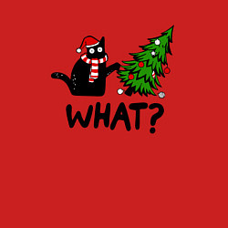 Свитшот хлопковый мужской WHAT? КОТ РОНЯЕТ ЁЛКУ, цвет: красный — фото 2