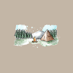 Свитшот хлопковый мужской Поход в горы, цвет: миндальный — фото 2