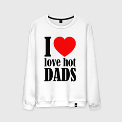 Свитшот хлопковый мужской I LOVE HOT DADS, цвет: белый