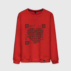 Свитшот хлопковый мужской QR Love, цвет: красный