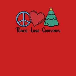 Свитшот хлопковый мужской Peace Love and Christmas, цвет: красный — фото 2