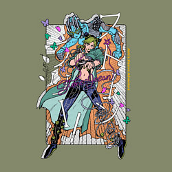 Свитшот хлопковый мужской Jolyne лучшая девочка jojo stone ocean, цвет: авокадо — фото 2