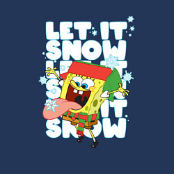 Свитшот хлопковый мужской LET IT SNOW ГУБКА БОБ, цвет: тёмно-синий — фото 2