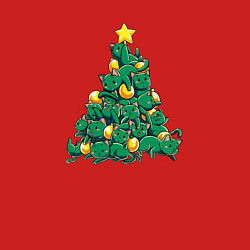 Свитшот хлопковый мужской Christmas Tree Made Of Green Cats, цвет: красный — фото 2